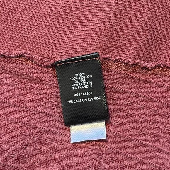 Torrid Pink Pointelle V-Neck Henley Long Sleeve Top 2X - Picture 6 of 7